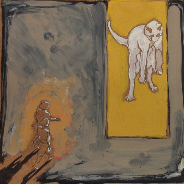 Chat II - 30x30 - tempera